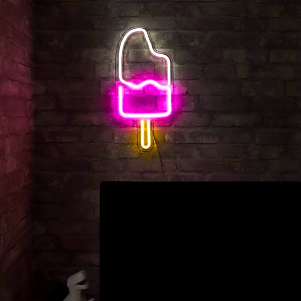 Neon Pink Popsicle LED Summer Wall Art/Decor - Picture 3 of 6